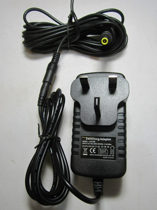 6.5M Long 12V 2A UK Mains AC-DC Switch Mode Adapter Power Supply 5.0mm x 3.3mm