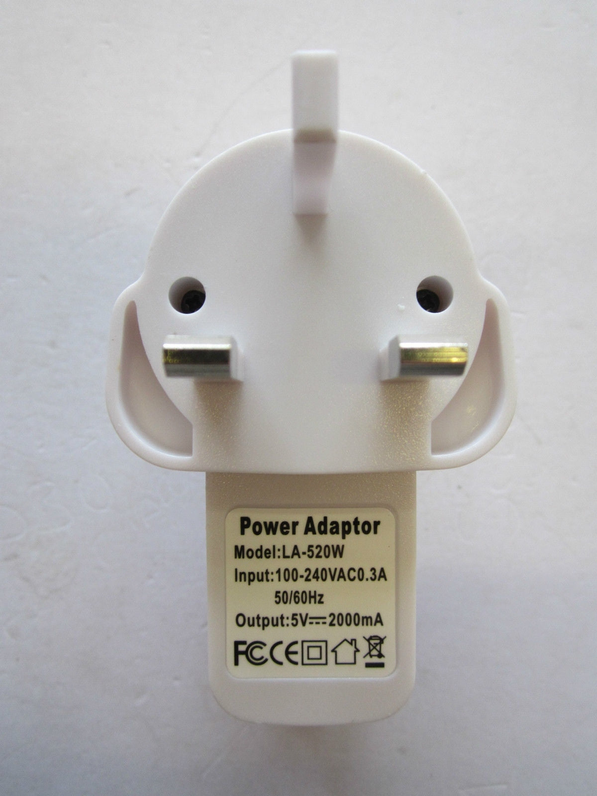 White Replacement for 5V 2.0A Switching Adapter model ADS-10BA-06 05010G UK Plug