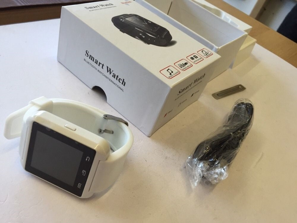 White Bluetooth Smart Watch For Android Smart Phone With Mic & Speaker
