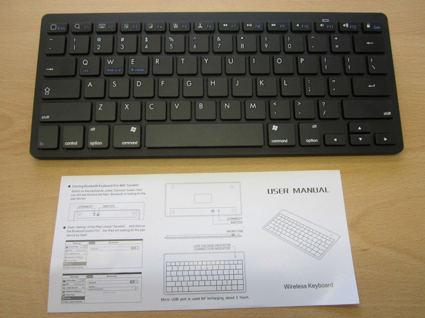 Black Wireless Bluetooth Keyboard for Selected Smart TV's