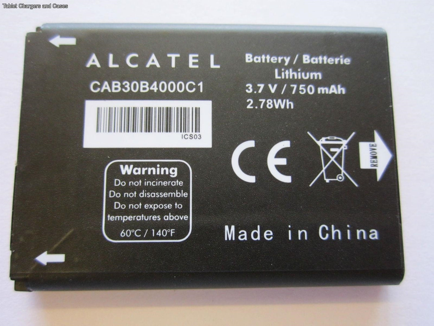 Replacement Lithium Battery for CAB30100101C1 3.7V /750mAh 2.78Wh