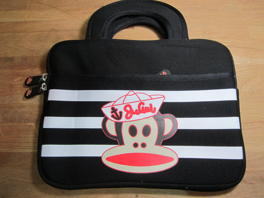 Black 9.7" Tablet Ipad Soft Carry Case Bag with Handles Sailor / Monkey
