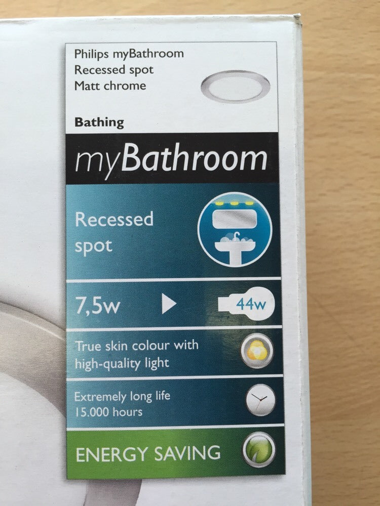 Philips myBathroom Recessed Spot Matt Chrome Bathing Light Energy Saving LED