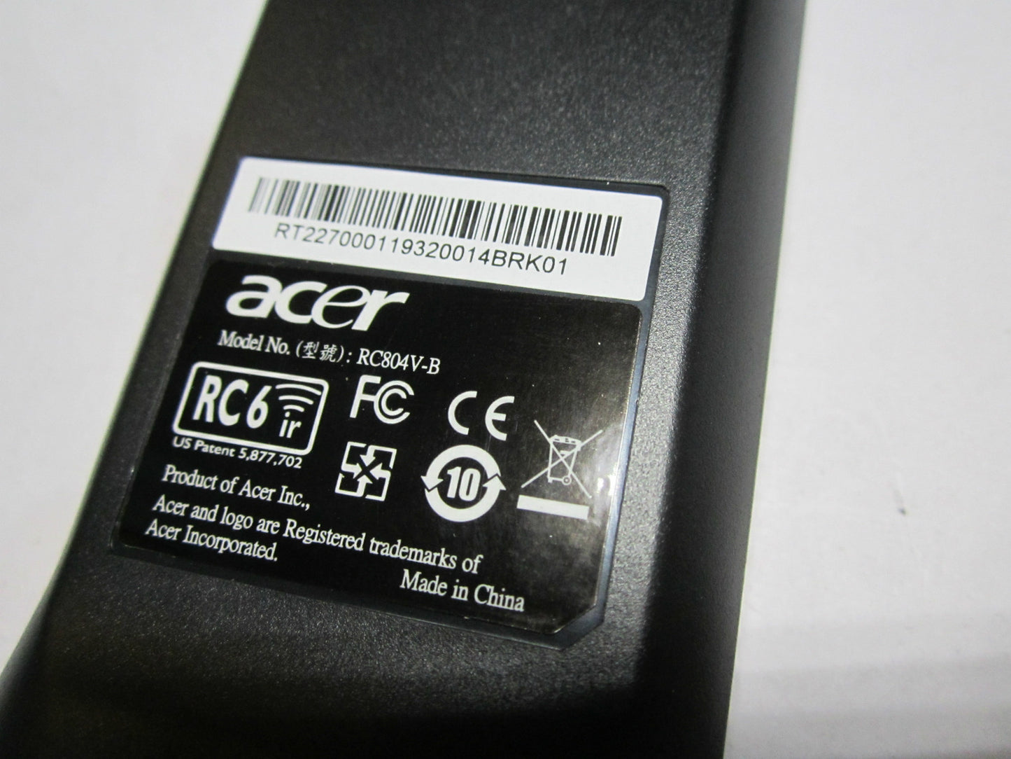 Genuine Original Acer RT.22700.011 Windows Remote Control RT227000119320014BRK01