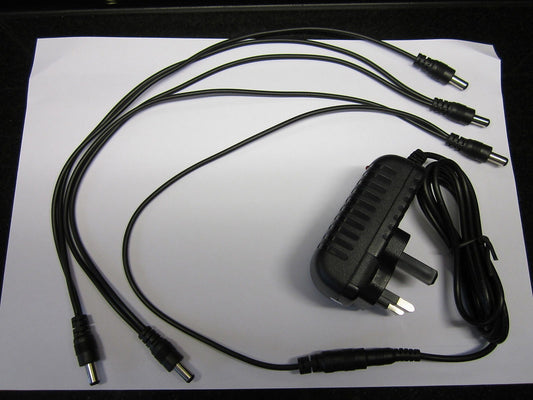 9V GUITAR EFFECT PEDAL POWER SUPPLY ADAPTOR 5 WAY DAISY CHAIN SPLITTER LEAD