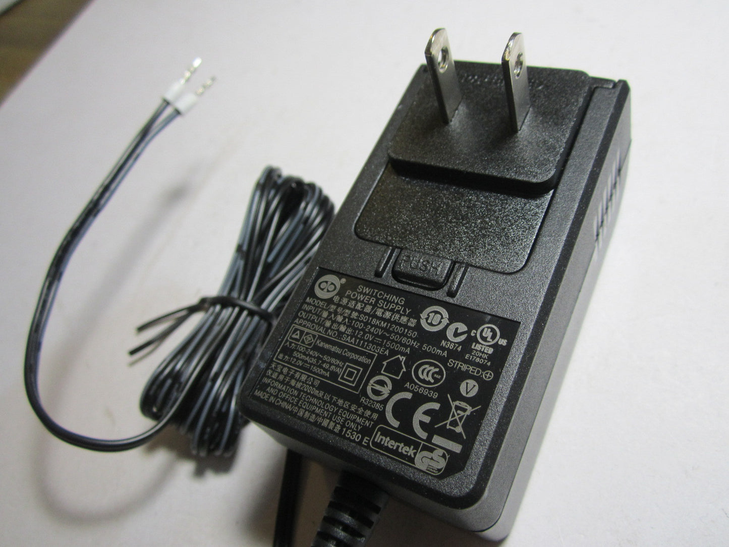 USA 12.0V 12V 1.5A 1500mA AC-DC Switching Power Supply Adaptor 2 Bare End Wires