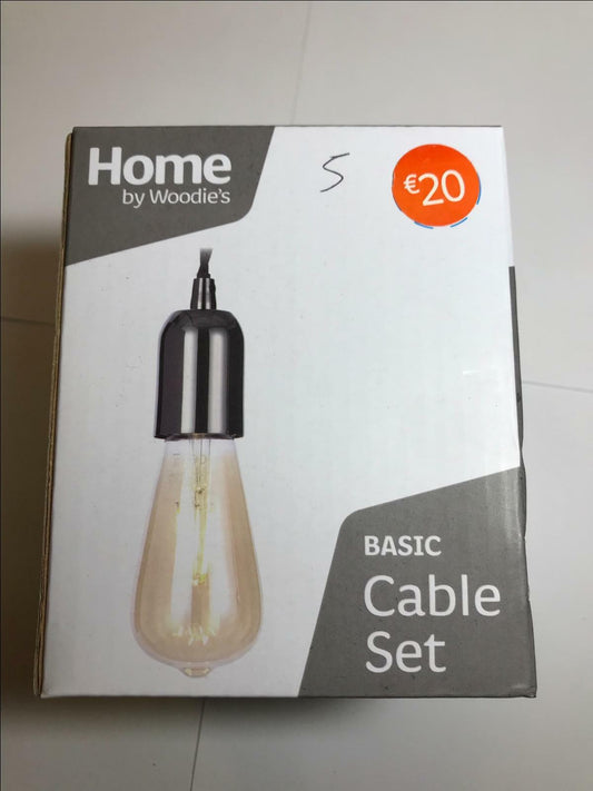 HOME BY WOODIES BASIC CABLE SET BLACK NICKEL BLACK CABLE E27