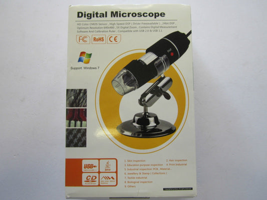 USB 2.0 & 1.1 Digital Microscope with 800x Magnification/Light/Software/Stand