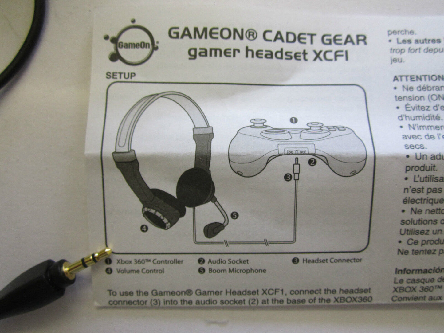 GameOn Cadet Gear Gamer Headset XC71 Child Friendly Lightweight 4 XBOX 360/LIVE