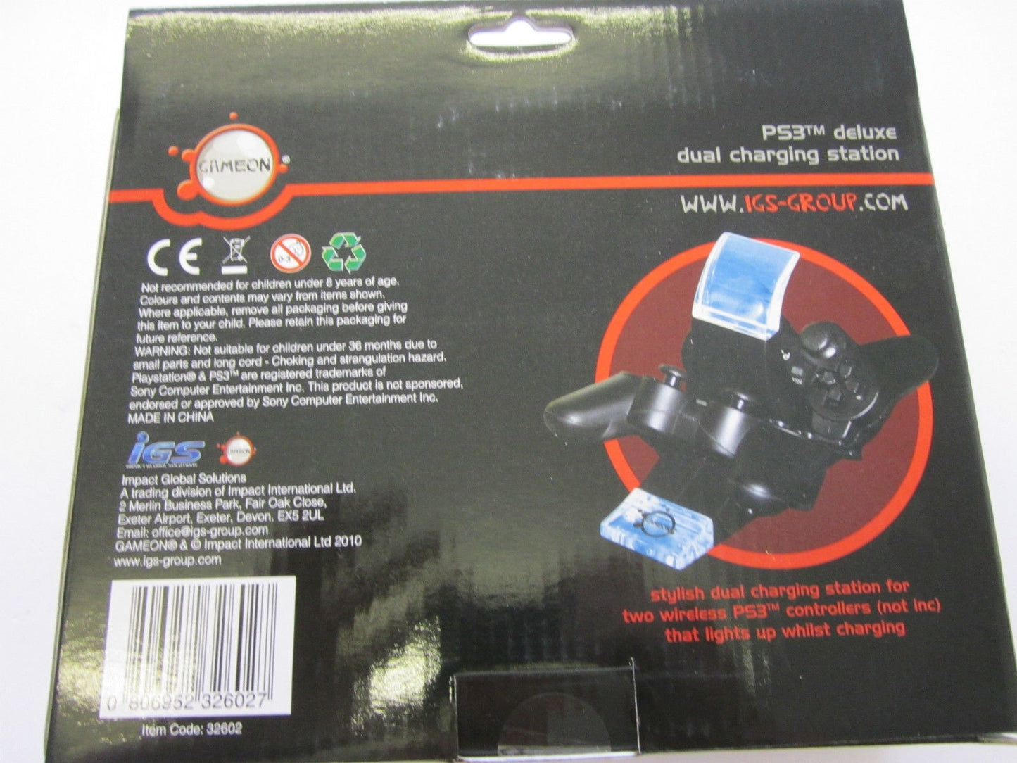 GameOn PS3 Stylish Deluxe Dual Charging Station for Two Wireless Controllers