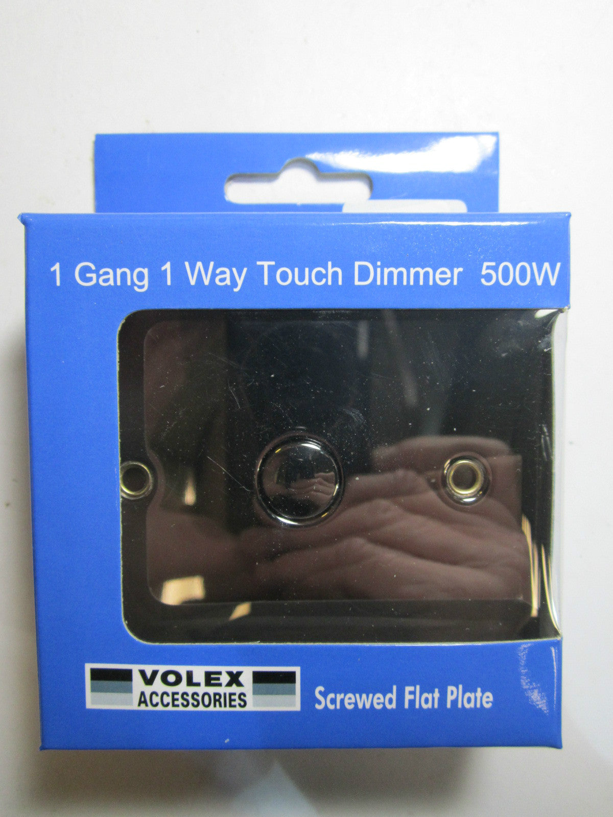 Volex 1 Gang 1 Way Touch Dimmer 500W Mains/Low Voltage Black Nickel Flat Plate