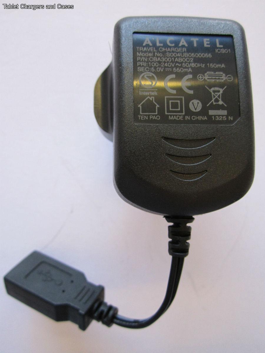 Genuine Alcatel Travel Charger 5.0V 550mA Model S004UB0500055 P/N:CBA3001AB0C2