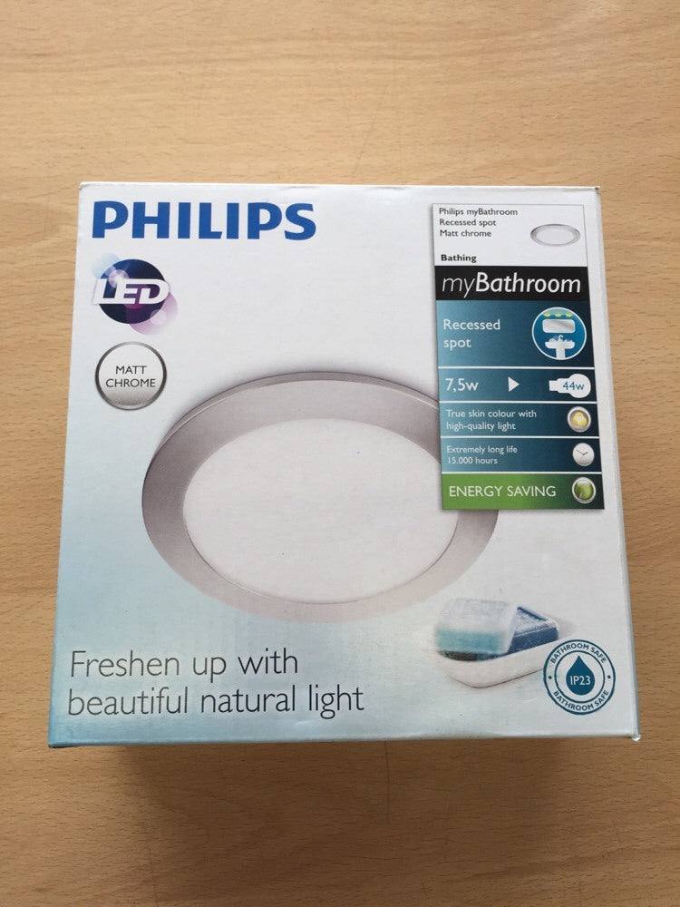 Philips myBathroom Recessed Spot Matt Chrome Bathing Light Energy Saving LED