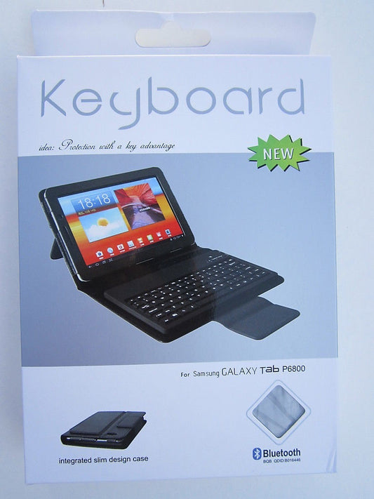 Bluetooth Keyboard Leather Case/Stand for Samsung Galaxy Tab Tablet P6800 7.7"
