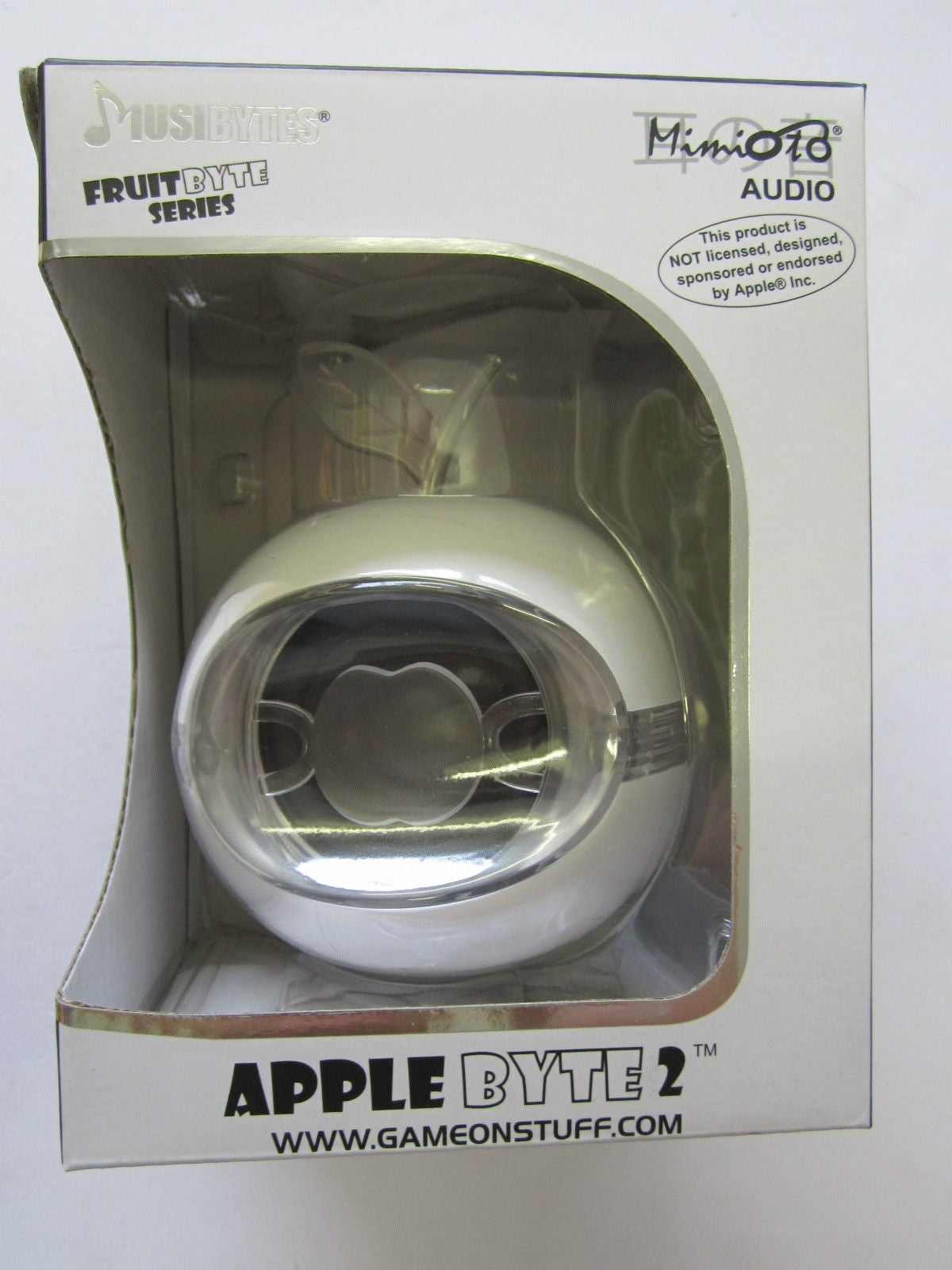 White AppleByte2 Plug & Play Mini Sized Loudspeaker Speaker for MP3 Player
