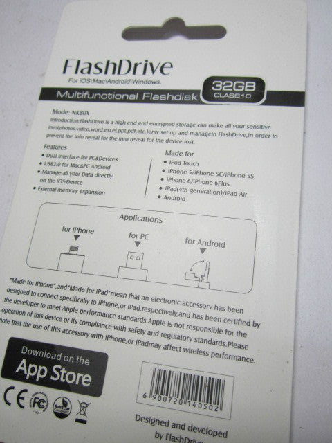 32GB Flash Drive USB Memory Stick for Apple iPhone/iPad/iPod/Android iStick App