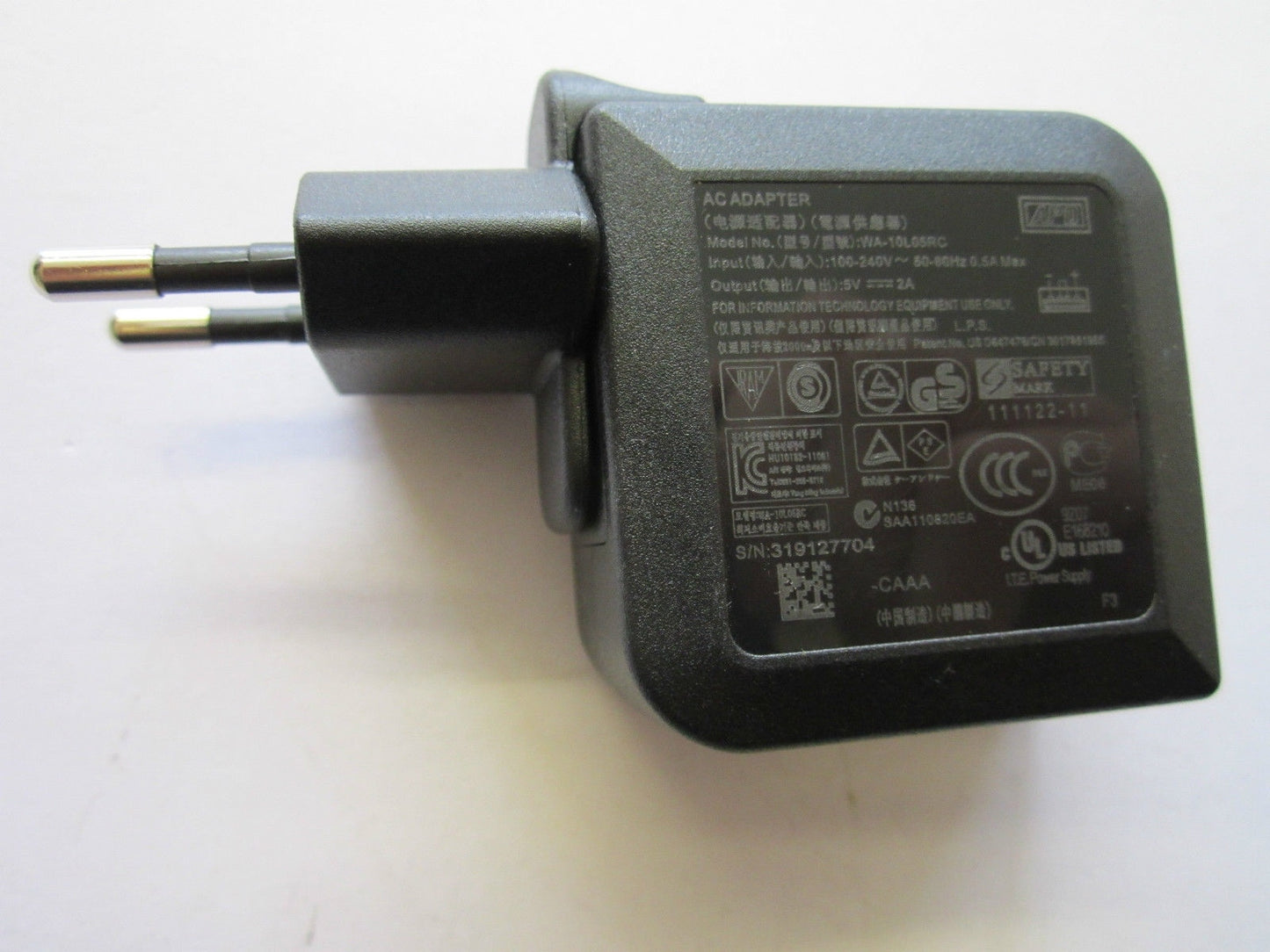 EU Genuine APD Asian Power Devices Inc AC-DC Adaptor WA-10L05RC 5V 2A USB PLUG