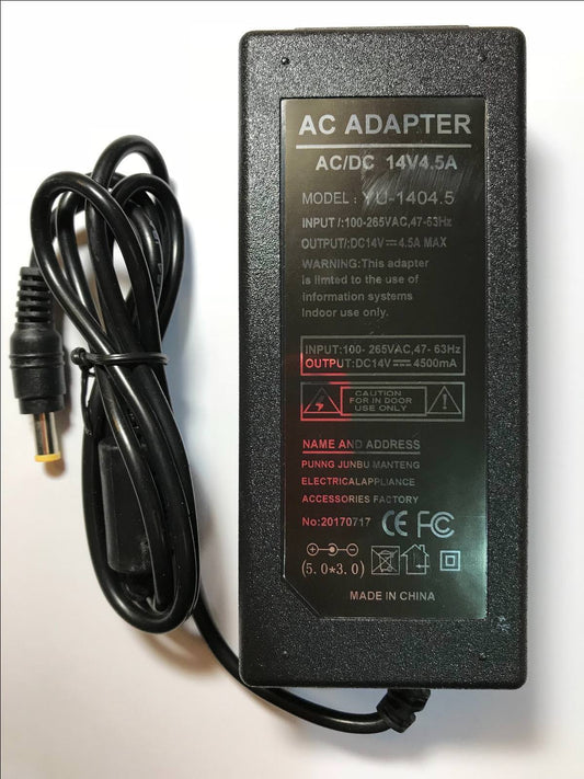 14V 4.5A AC-DC Adaptor Power Supply for 370-7069-02 PA-1630-02SM Sun Ray 170
