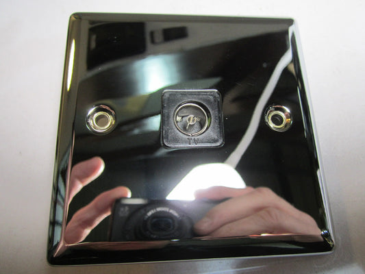 Volex Polished Chrome TV CO-AXIAL Socket Single Top Quality DEC0083