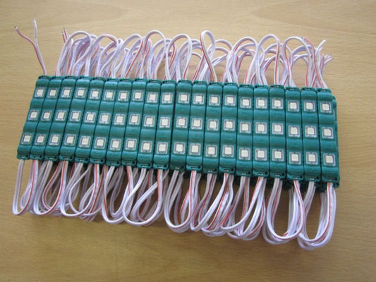 20 x 3 GREEN 12V DC 0.72W 5050 Sticky Waterproof SMD LED Signage Module