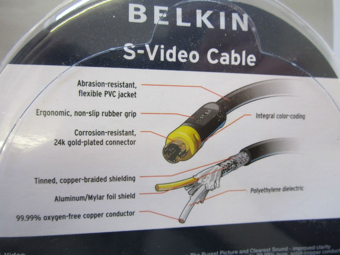 Genuine  S-Video Cable F8V308-25 for Connect DVD, VCR, Satellite to TV