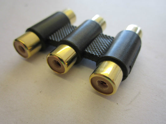 3 RCA Extender Joiner to connect Red/White/Yellow together to make longer