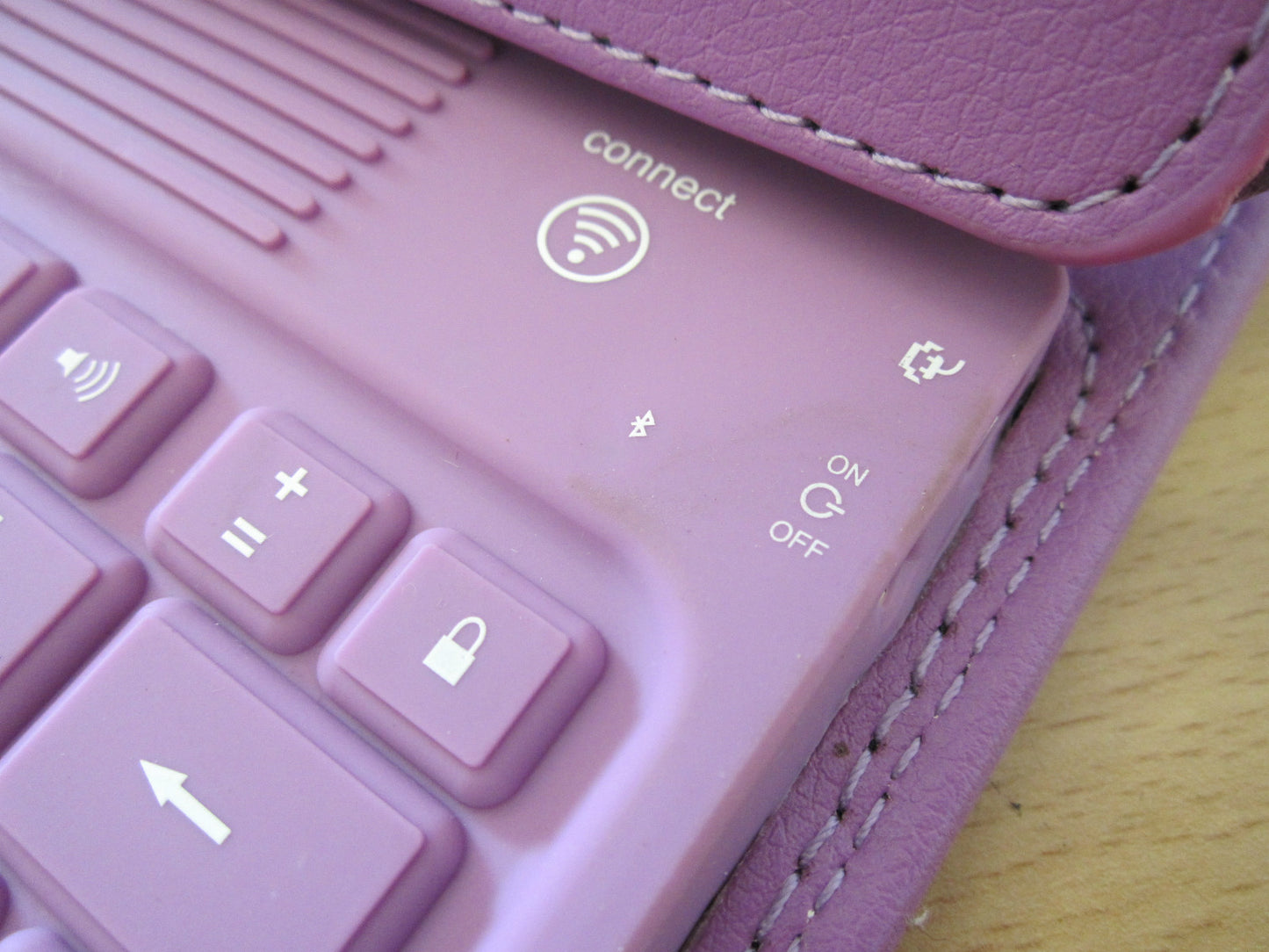 Purple Bluetooth Keyboard Real Leather Carry Folder Case 4 Old Apple iPad 1,2,3