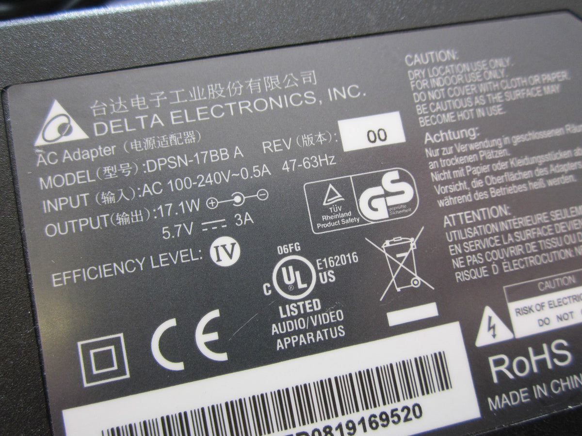 Replacement for 5.7V 2A Roland Switching Power Supply Model PSD-230E Centre Neg