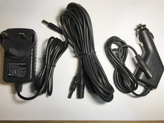Vtech 9V Innotab/Storio/Mobigo AC Adaptor+Car Charger+5M Extension (FULL SET)