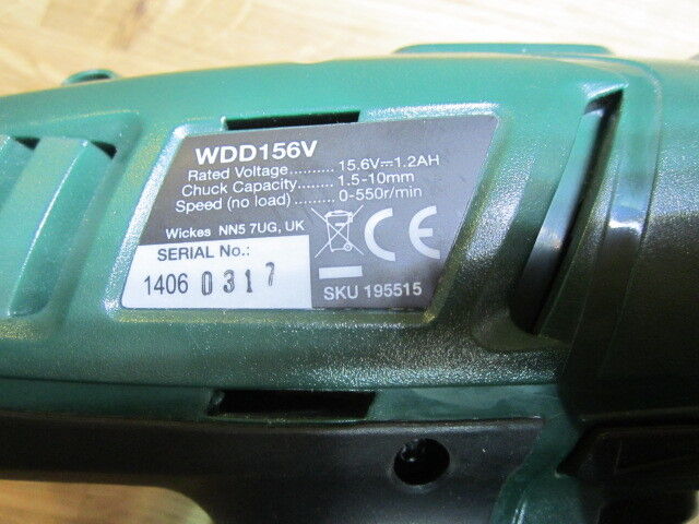 WICKES CORDLESS DRILL 15.6V WDD156V 195515 Naked Body Only