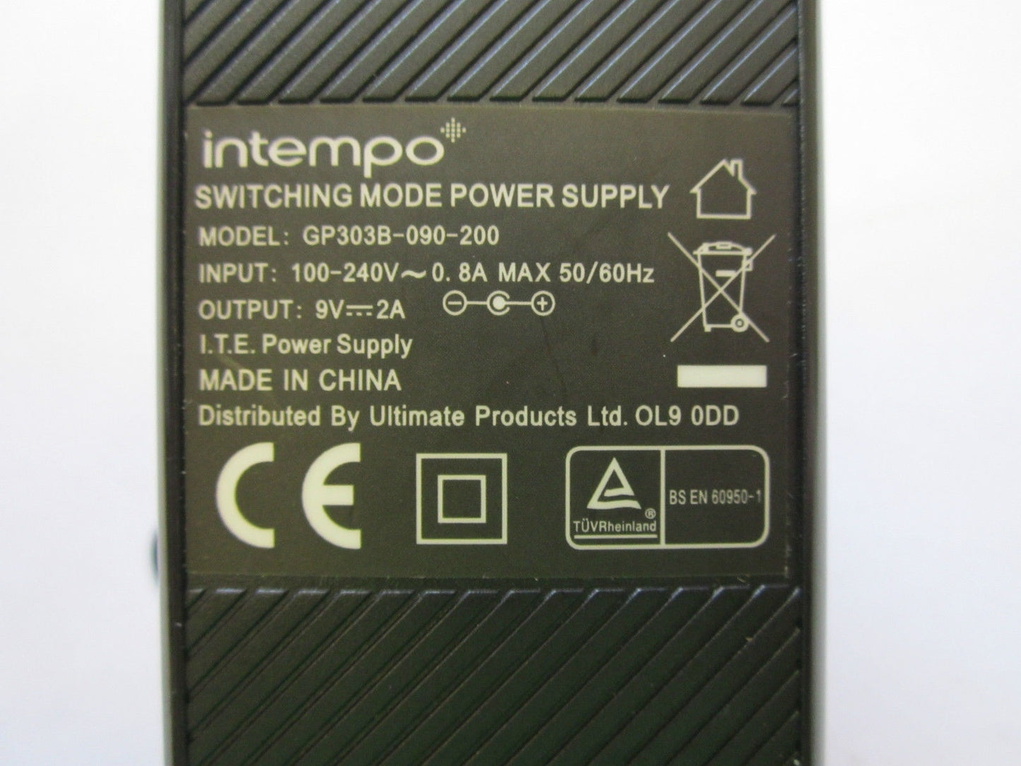 Genuine Intempo Switching Mode Power Supply Model GP303B-090-200 9V 2A