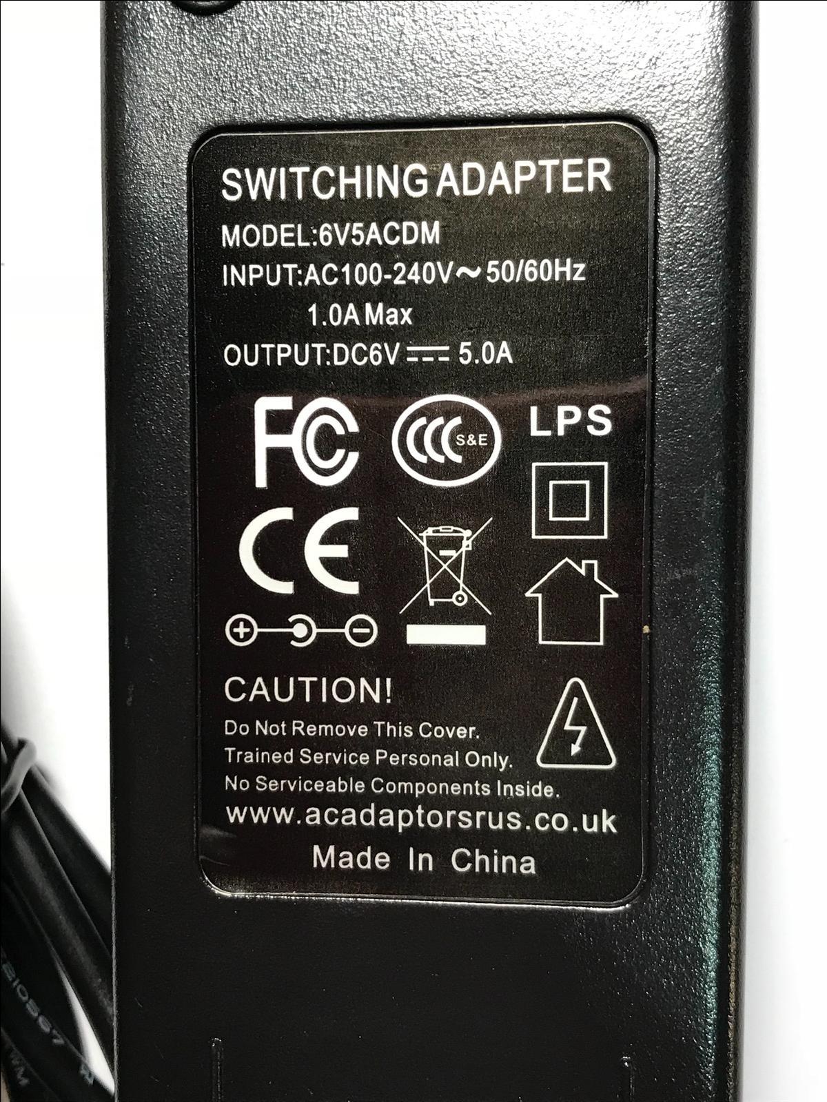 6V 5A AC-DC Switching Adaptor Power Supply PSU for Anchor Bay DVDO iScan VP50PRO