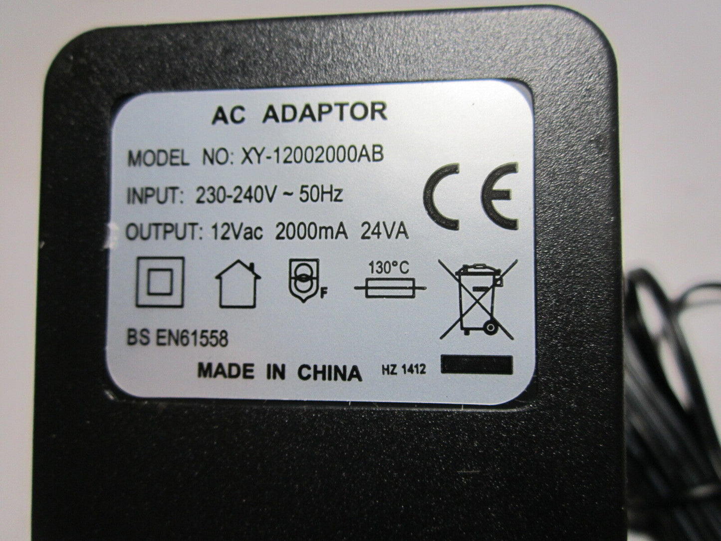Replacement for 12V AC 1700mA Max 20.4VA Power Supply Model YMA-1201700IP20
