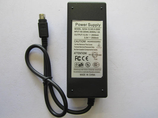 12V 2A 5V 2000mA GND 5 Pin DIN AC Switching Adapter same as WATTAC BA0362ZI-8-A01