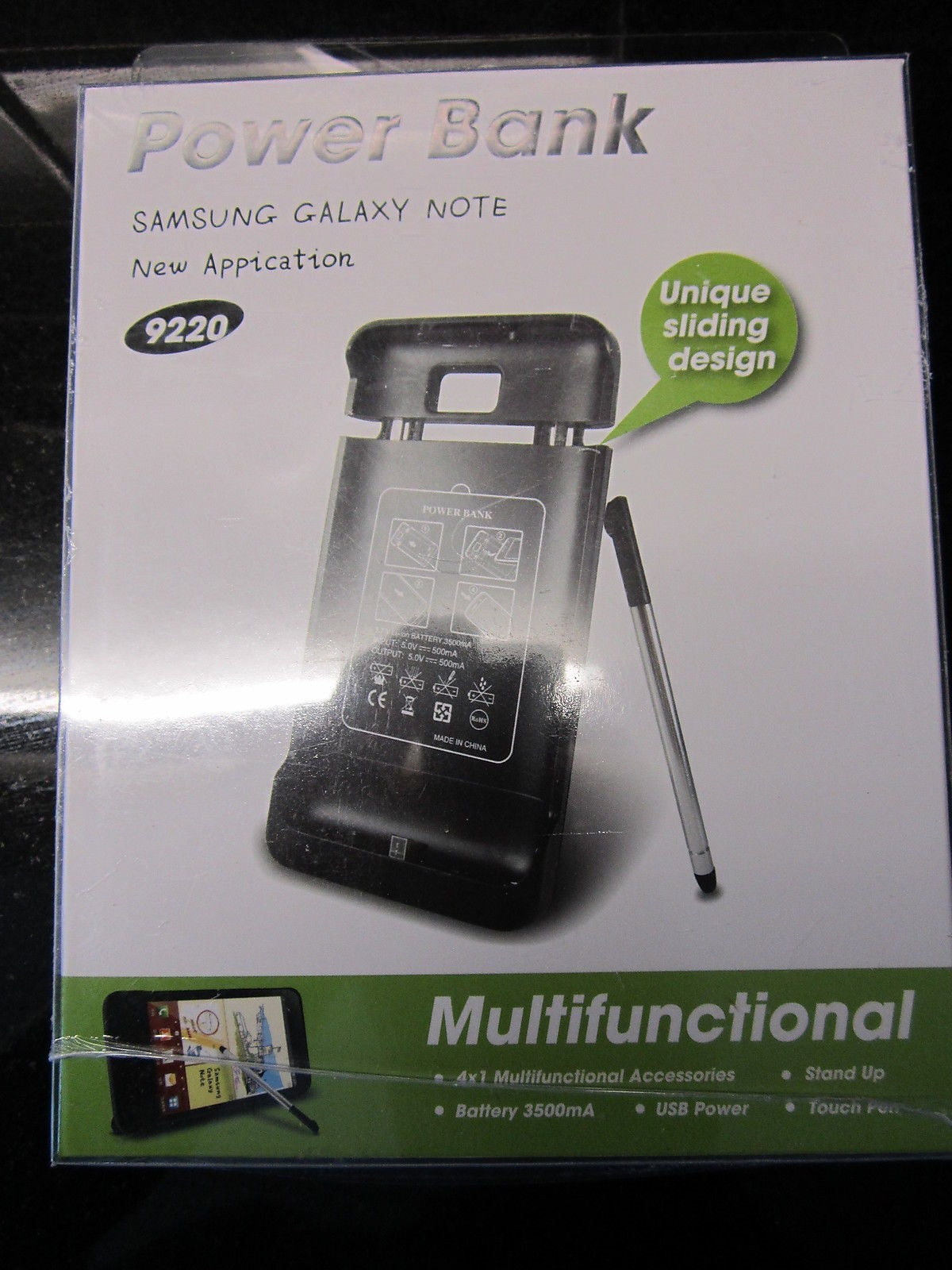 3500MA SAMSUNG GALAXY NOTE BLACK POWER BANK CASE FOR I9220