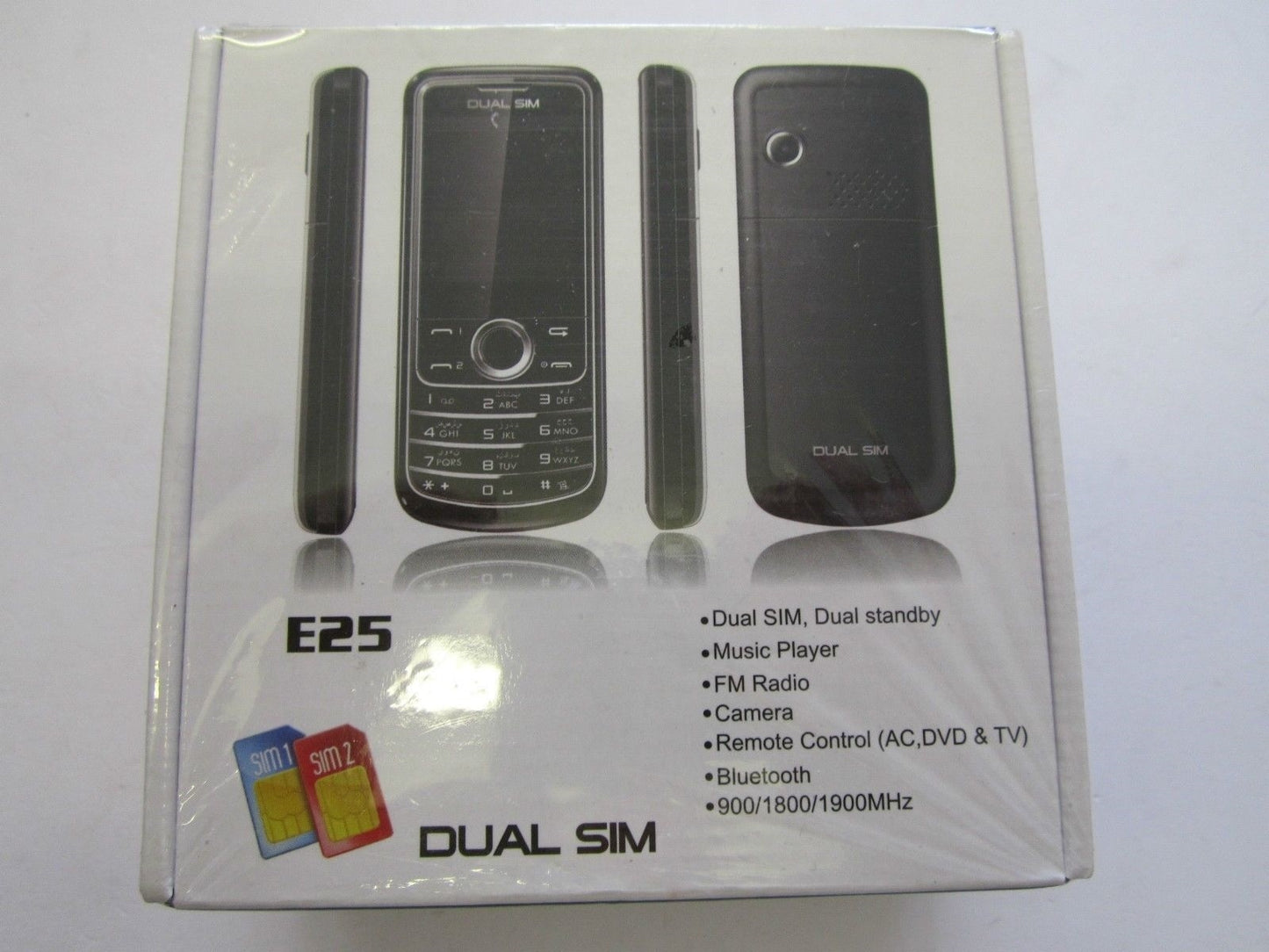 DUAL SIM BLACK UNLOCKED MOBILE PHONE E25-CAMERA,VIDEO,MP3+ for CDMA Network