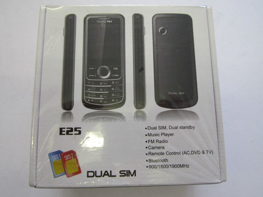 DUAL SIM BLACK UNLOCKED MOBILE PHONE E25-CAMERA,VIDEO,MP3+ for CDMA Network