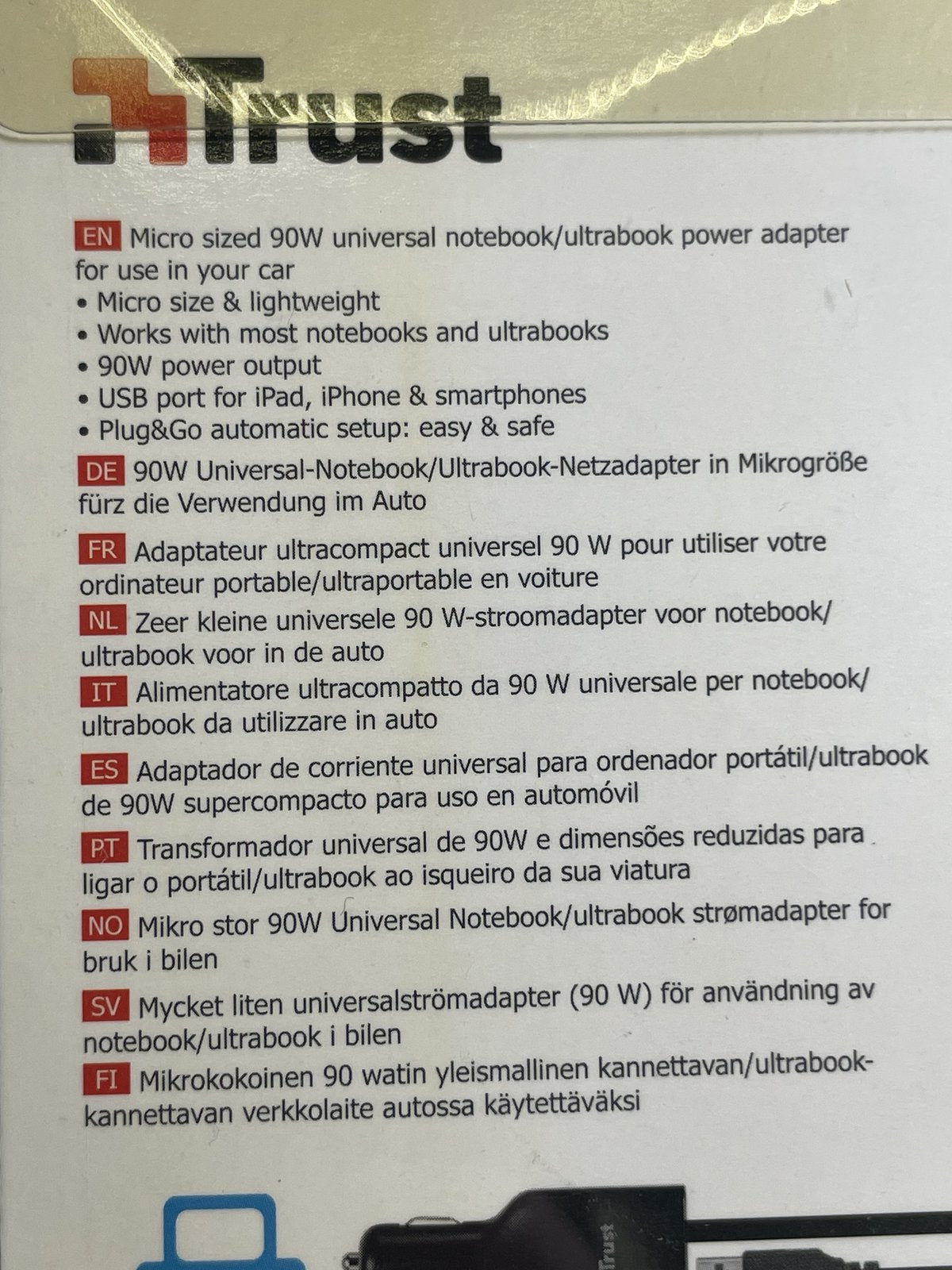 Notebook Power Adapter 90W Car Charger for Asus Compaq Dell Lenovo Fujitsu HP