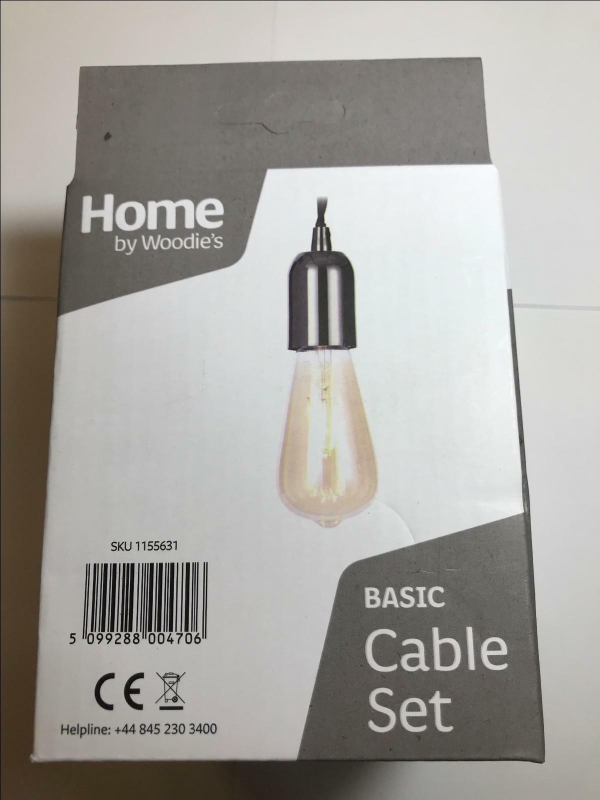 HOME BY WOODIES BASIC CABLE SET BLACK NICKEL BLACK CABLE E27