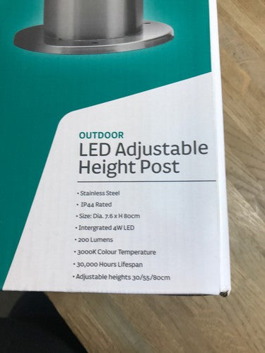 Outdoor Led Adjustable Height Post Stainless Steel Ip44 1154640