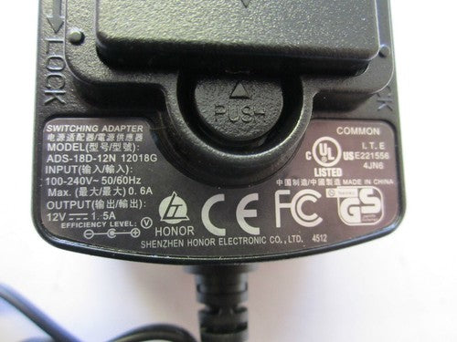 USA US 12V 1.5A AC-DC Switching Adaptor Power Supply Negative Centre 5.5x2.1/2.5