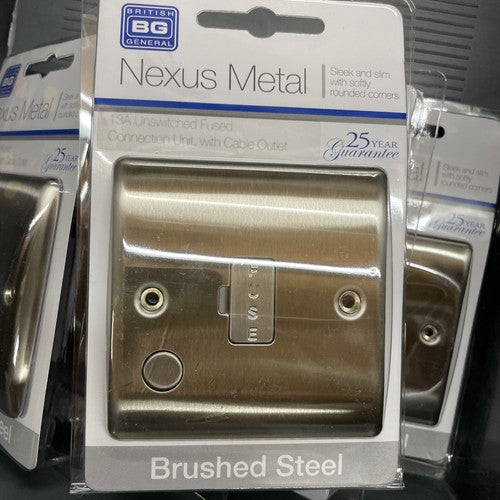 BG British General Nexus Metal 13A Unswitched Fused Connection Unit W Cable Out