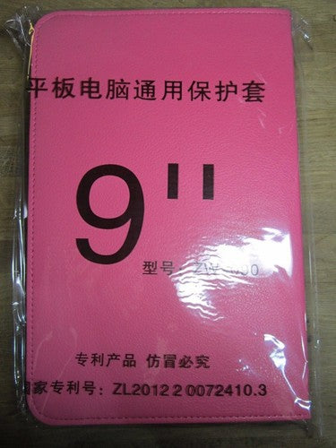 9" D Pink PU Leather Multi Angle Stand Carry Case for Android Touchscreen Tablet