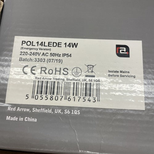 Red Arrow POL14LEDE 14W Emergency Version LED Bulkhead 14W Polo