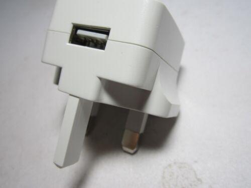 White 5V 5.0V 1A 1000mA Mains USB Plug Adaptor Charger UK AC-DC