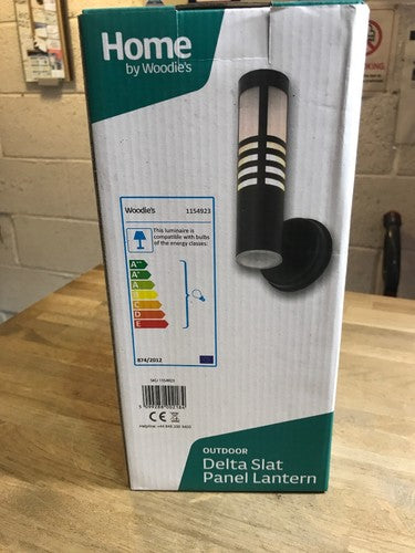 Outdoor Delta Slat Panel Lantern Black Ip44 Rated E27 1154923