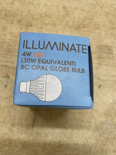 12 x ILLUMINATE 4W LED 30W BC OPAL GLOBE BULB 250 Lumen