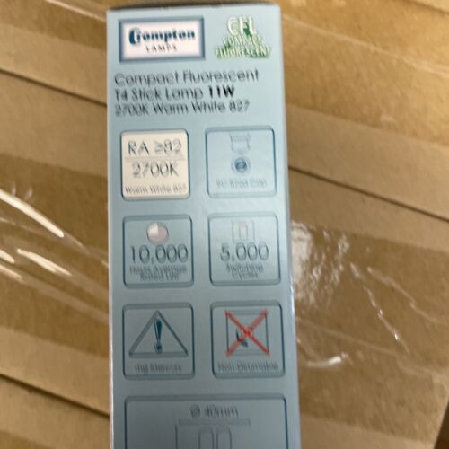 10 x Crompton 4023 Compact Fluorescent T4 Stick Lamps 2700K BC-B22d - 11 Watt
