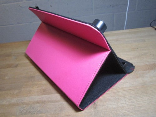 9" D Pink PU Leather Multi Angle Stand Carry Case for Android Touchscreen Tablet
