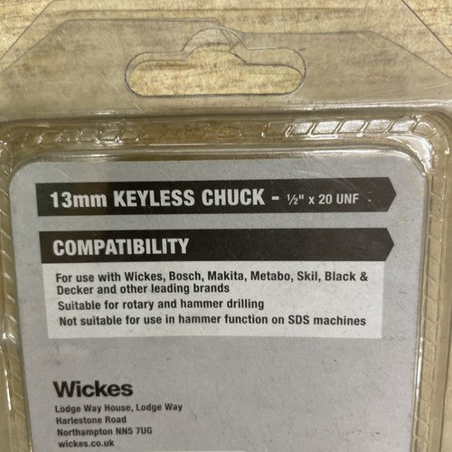 Wickes 13mm Keyless Chuck 215713